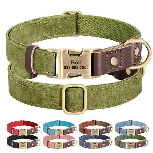 PawPrint™ Custom PU Leather Dog Collar Shopulia