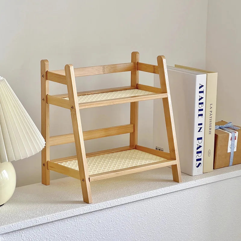 BamBoard™ 2-Layer Bamboo Cup & Organizer Shelf Shopulia