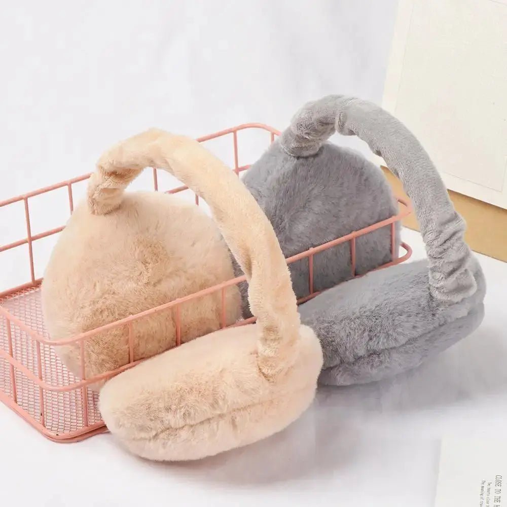 Fashion Autumn Winter Earmuffs Women Men Ear Warmer Plush Solid Color Adjustable Foldable Ear Muffs Earflap Earmuffs | Shopulia