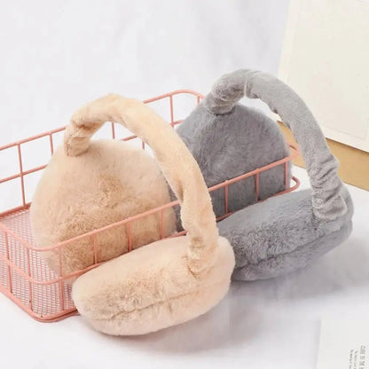 Fashion Autumn Winter Earmuffs Women Men Ear Warmer Plush Solid Color Adjustable Foldable Ear Muffs Earflap Earmuffs | Shopulia