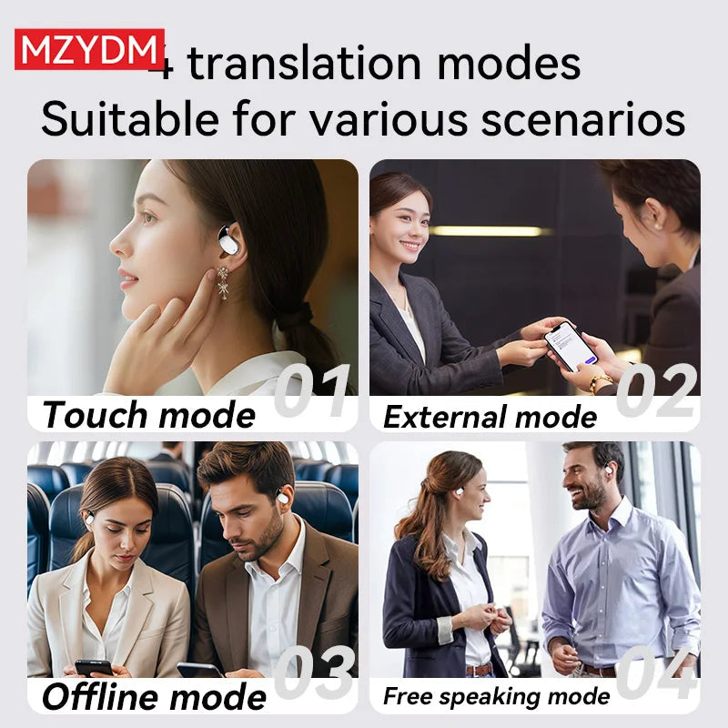 3-in-1 AI Translator Earbuds: 144 Languages, Real-Time Voice & Noise Cancelling Bluetooth Shopulia