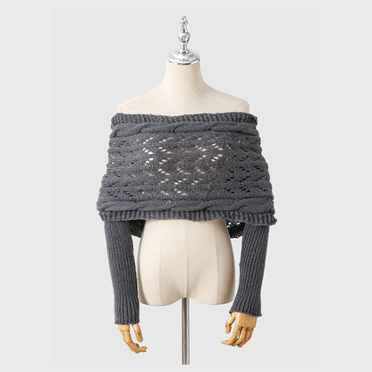 The CozeWrap: All-in-One Knitted Scarf with Sleeves | Winter Wear for Women - Shopulia