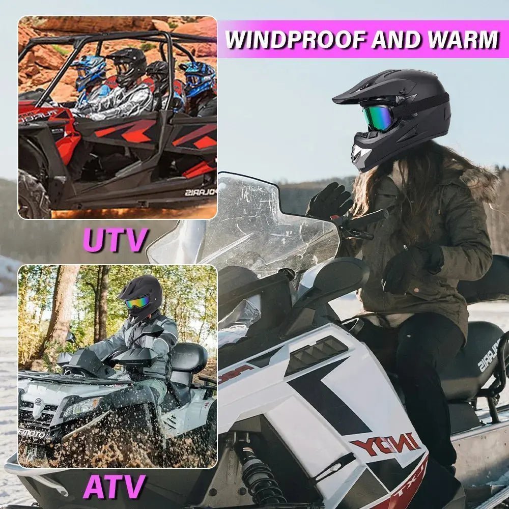 Motocross Full Face Helmet Adult Dirt Bike UTV Off-Road Helmet Goggles Gloves and Face Mask Matte Black Motorcycle Accessories | Shopulia