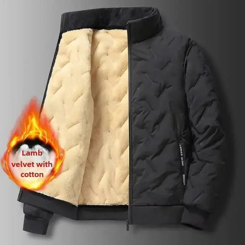 Plus Size Ultrasonic Wool Cotton Coat Men's Warm Fleece-Lined And Thickened Cotton-Padded Casual Loose-Fit Jacket Cross-Border | Shopulia