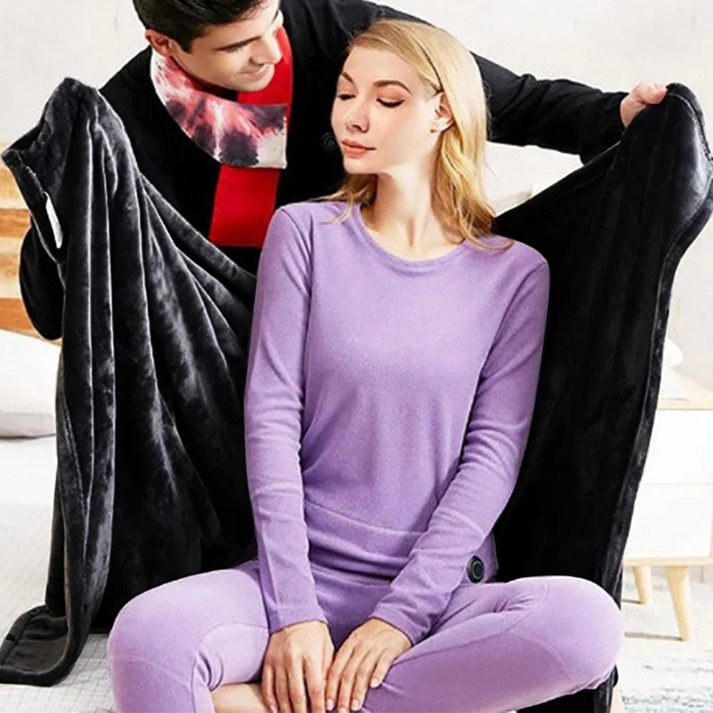 USB Heated Shawl Electric Heating Blanket 3 Heating Level Wearable Heated Poncho Throw Heated Throw Blanket for Camping Hiking Shopulia