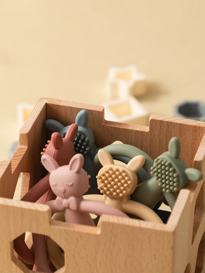 ColorKids™ Silicone Rabbit Teether for Babies Shopulia