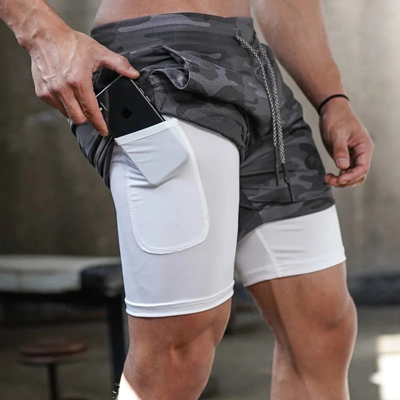 CamoRun™ 2-in-1 Men’s Gym Shorts Shopulia