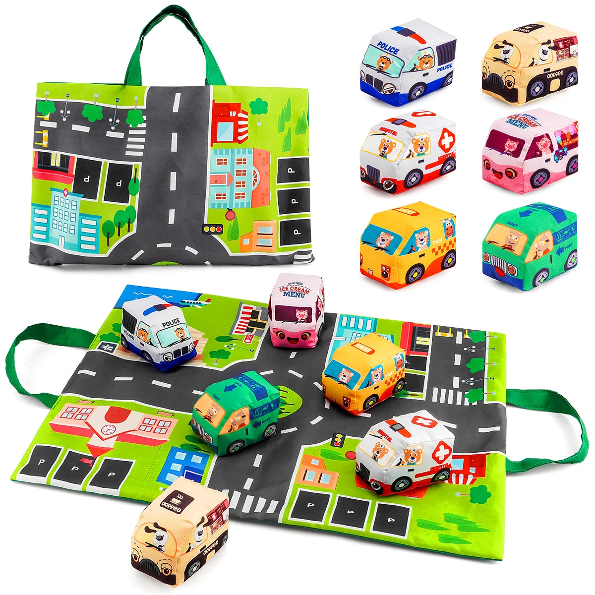 PlayRide™ Soft Car Toy Set with Mat Shopulia