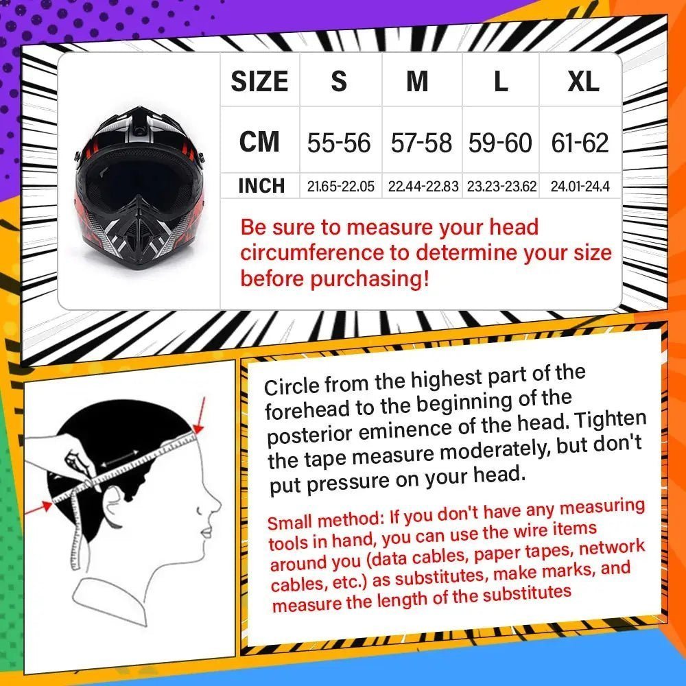 DOT Approved Motocross Helmet Combo Kit for Adult, L/XL Size Full Face Off-Road Helmet with Goggles Gloves Mask for ATV UTV Dirt | Shopulia