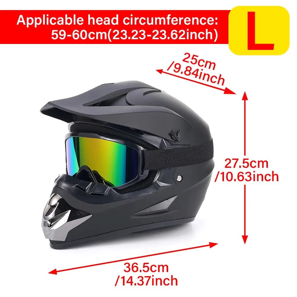 Motocross Full Face Helmet Adult Dirt Bike UTV Off-Road Helmet Goggles Gloves and Face Mask Matte Black Motorcycle Accessories | Shopulia