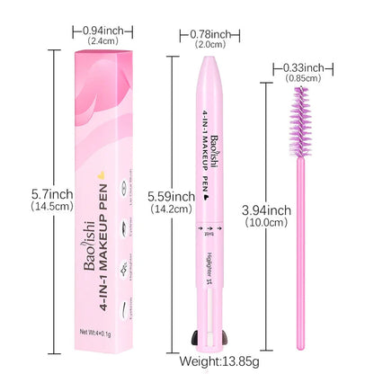 4 in 1 Multi-function Makeup Pen, Compact Travel Eyeliner, Lip Liner, Eyebrow Pencil, Highlighter Eyeshadow Pen, Shopulia