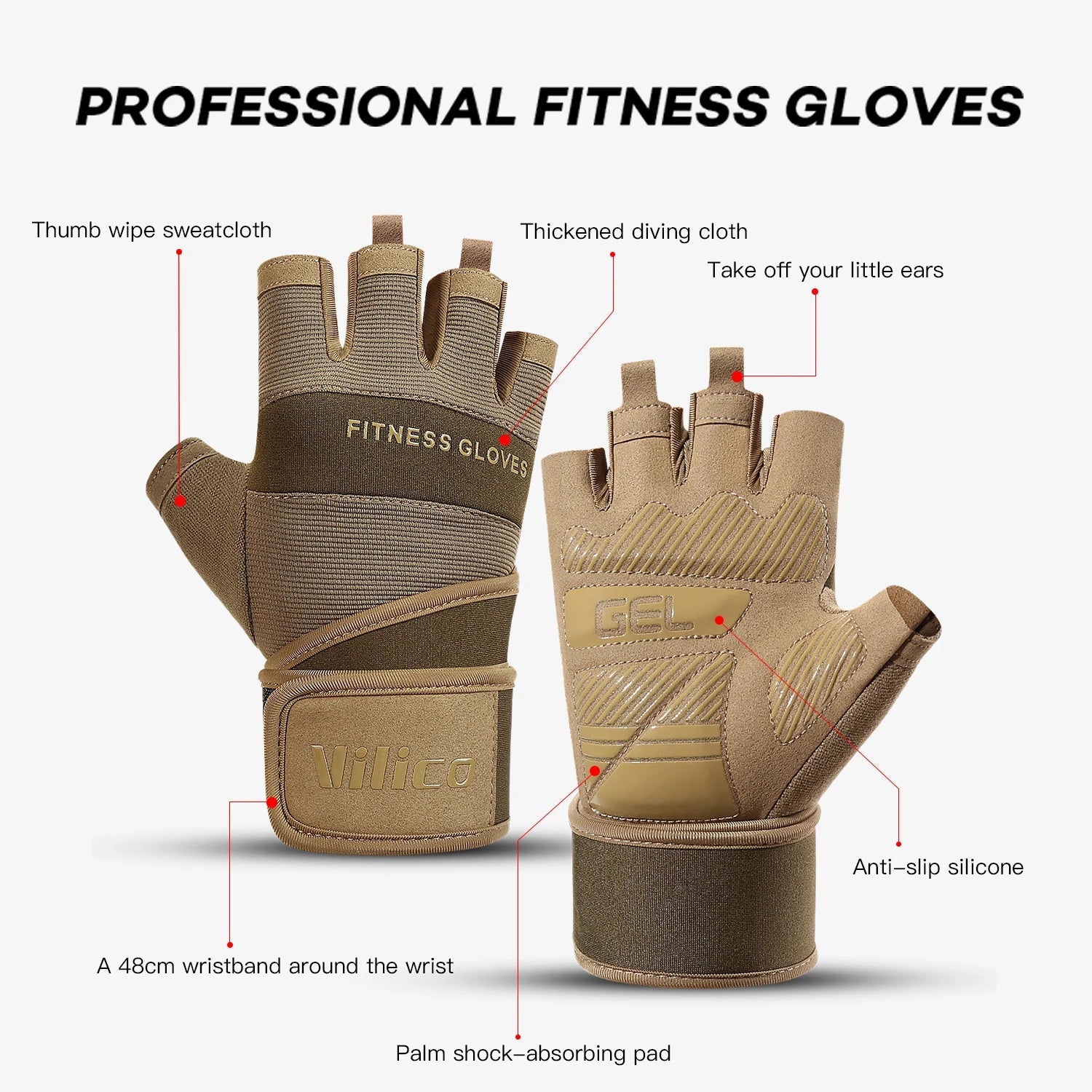 PowerLift™ Weightlifting Gloves Anti-Slip Shopulia