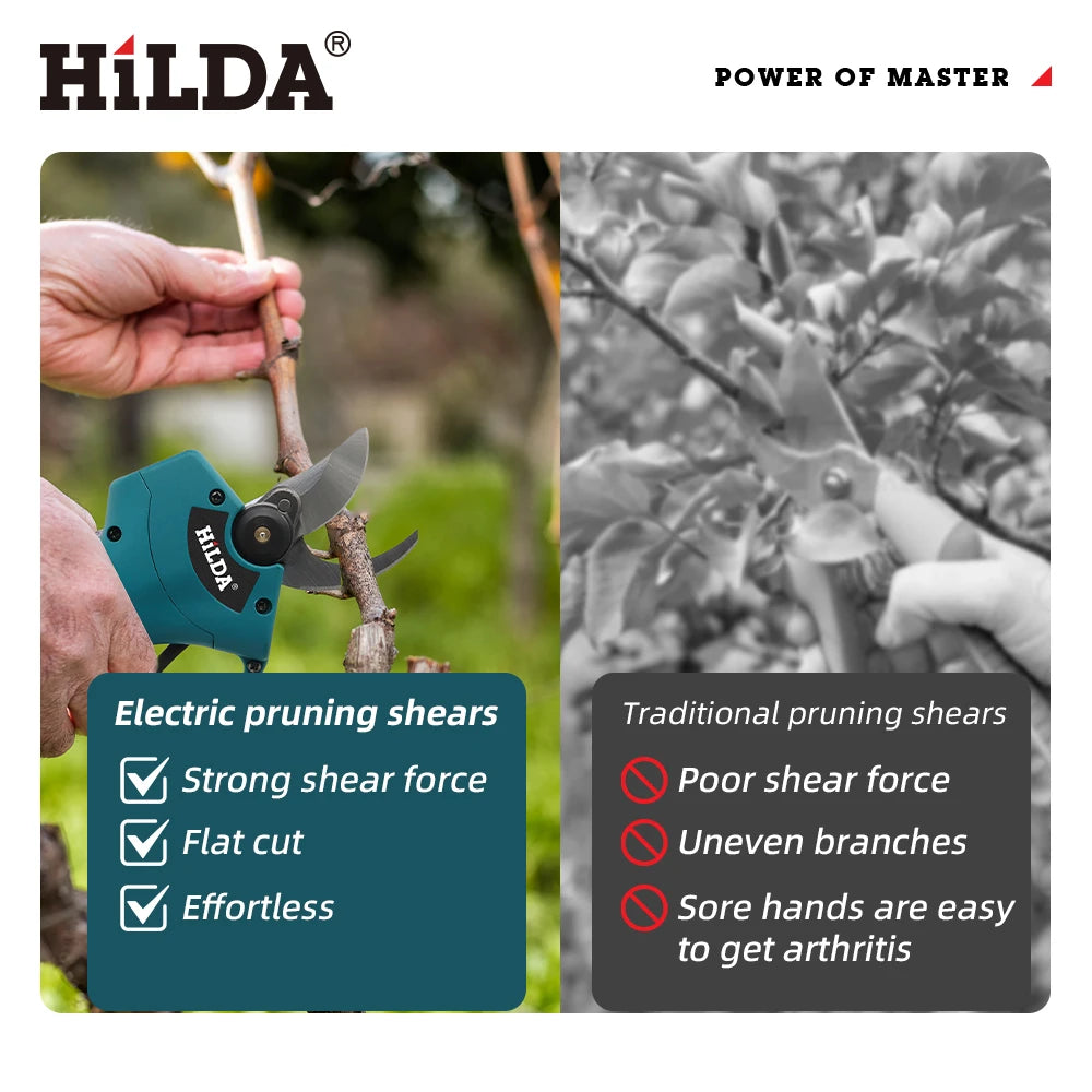 HILDA™ 18V Brushless Pruning Shears – Cordless Branch Cutter Shopulia