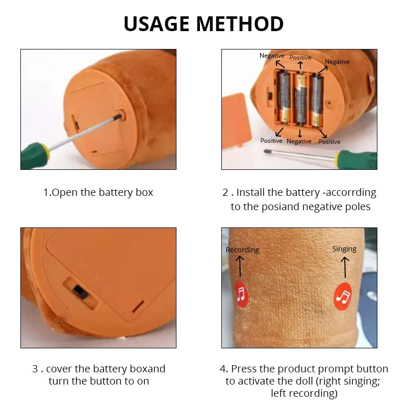 DanciCactus™ Talking Dancing Plush Toy Shopulia