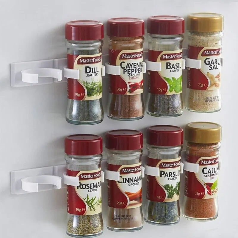 Kitchen Wall Rack for Spice Bottles – Grey Plastic Shopulia