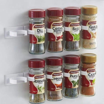 Kitchen Wall Rack for Spice Bottles – Grey Plastic Shopulia