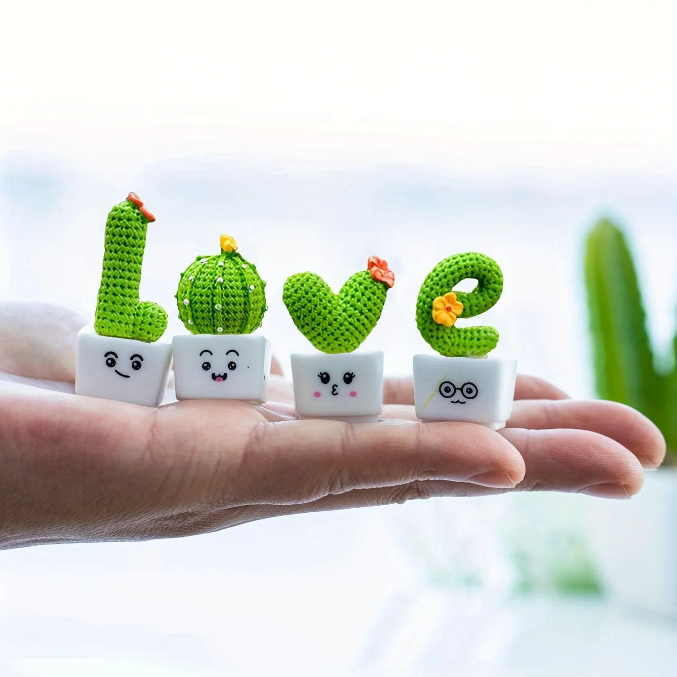Mini Cactus Resin SetSucculent Desk Decor Shopulia