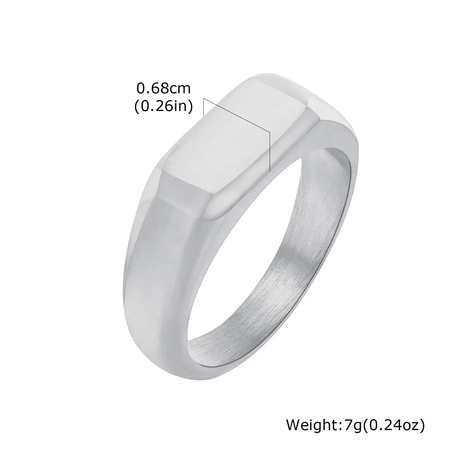 Square Signet Ring for Men Women,Gold Color Stainless Steel Ring Plain Band Ring,Statement Chunky Ring Band Thumb Ring | Shopulia