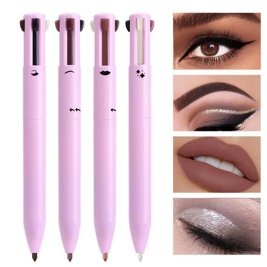 4 in 1 Multi-function Makeup Pen, Compact Travel Eyeliner, Lip Liner, Eyebrow Pencil, Highlighter Eyeshadow Pen, Shopulia