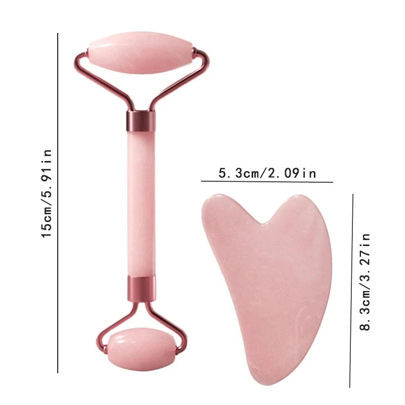 GlowSkin™ Pink Jade Roller & Gua Sha Set Shopulia