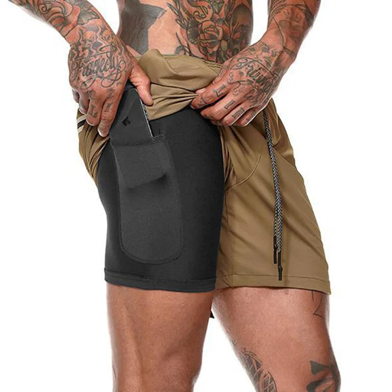 2026™ Men’s Double-Layer Sports Shorts Shopulia