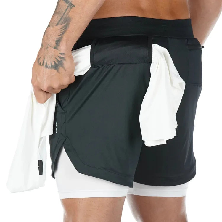 CamoRun™ 2-in-1 Men’s Gym Shorts Shopulia