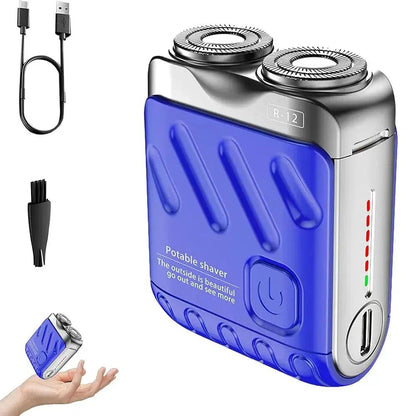Portable Rotary Dual Ring Electric Shaver Men Travel Mini Shaver Double Floating Magnetic Blade Head Rechargeable Pocket Razors | Shopulia