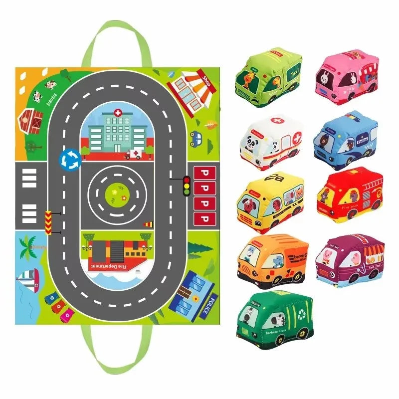 PlayRide™ Soft Car Toy Set with Mat Shopulia