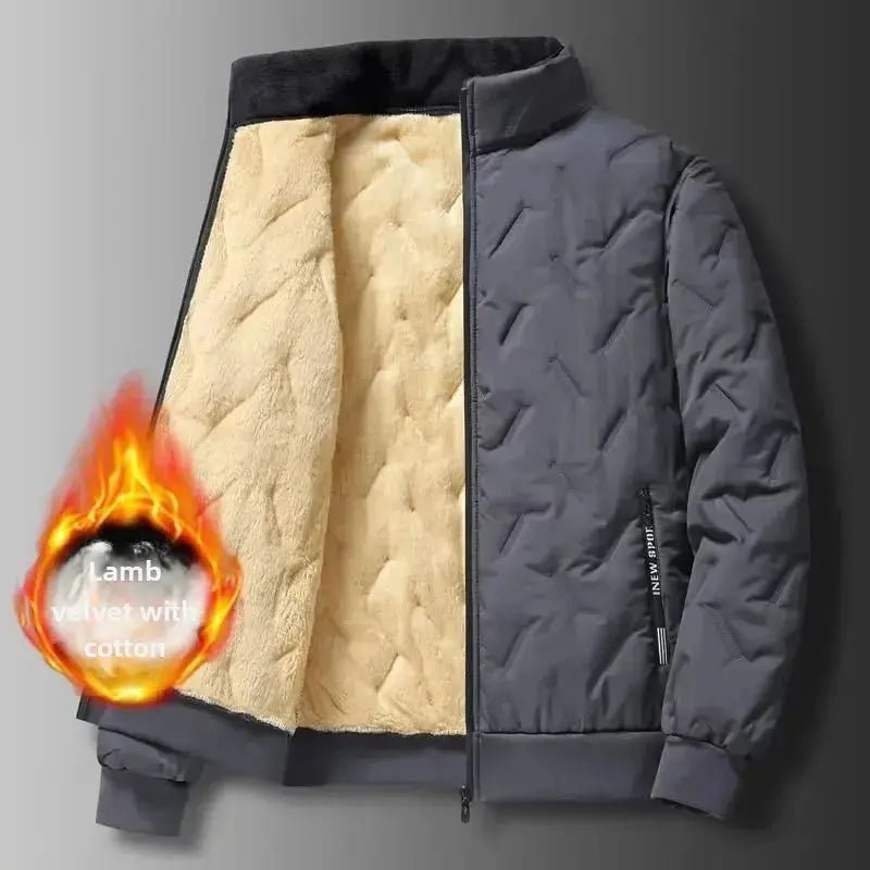 Plus Size Ultrasonic Wool Cotton Coat Men's Warm Fleece-Lined And Thickened Cotton-Padded Casual Loose-Fit Jacket Cross-Border | Shopulia