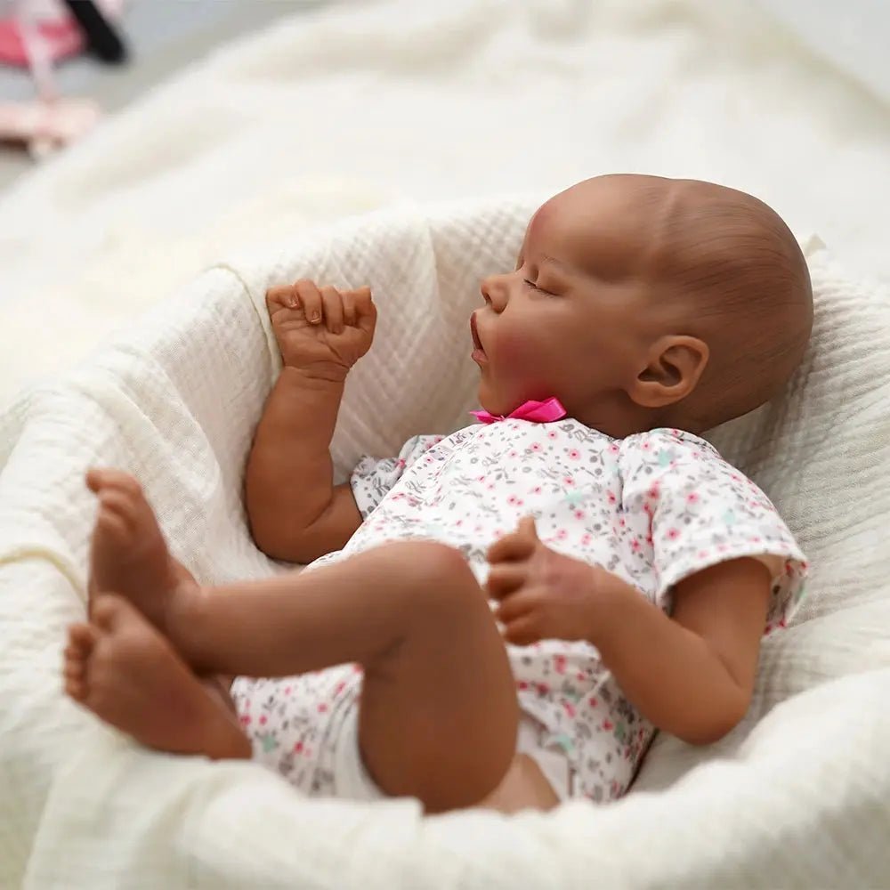 Risbecko 43CM Levi Newborn Baby Doll Reborn Sleeping Soft Silicone Flexible 3D Skin Tone with Visible Veins Hand Paint Hair Doll | Shopulia