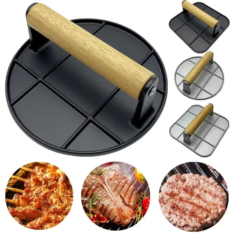 HomeGrill™ Cast Iron Meat Patty Press Shopulia