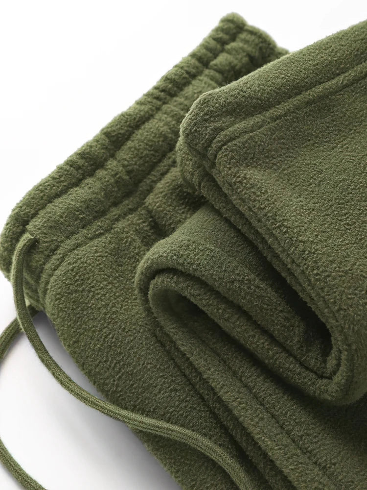 Vintage Thick Winter Casual Fleece Pants Men Wide leg Baggy Warm Sweatpants Male Drawing Jogger Pants Falls Trousers Shopulia