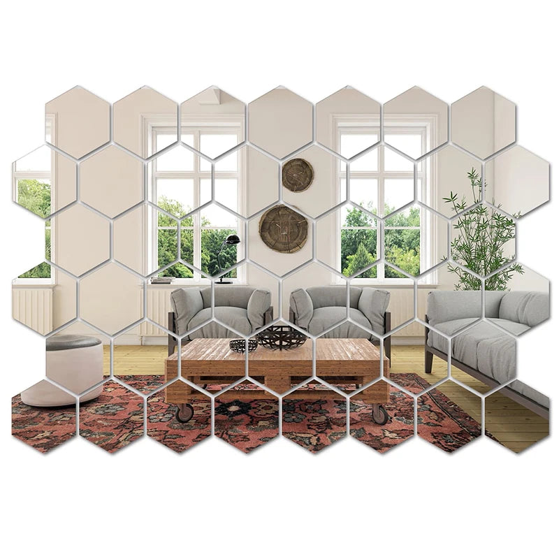 MirrorHex™ Wall Art Stickers for Home Decor Shopulia