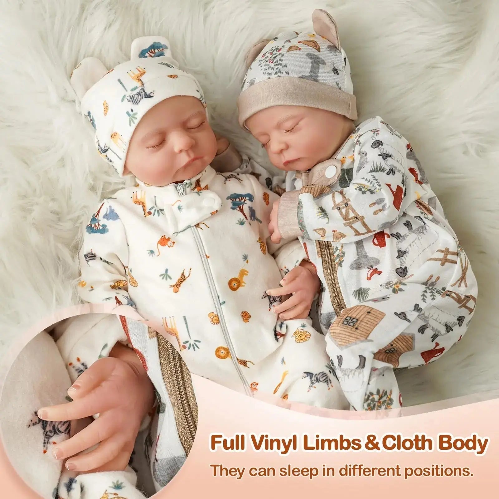 Reborn Baby Twins - 20 Inch Realistic Reborn Boys with Soft Fabric Body, Lifelike Newborn Dolls with Clothes and Accessories | Shopulia