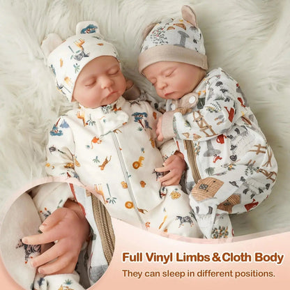 Reborn Baby Twins - 20 Inch Realistic Reborn Boys with Soft Fabric Body, Lifelike Newborn Dolls with Clothes and Accessories | Shopulia