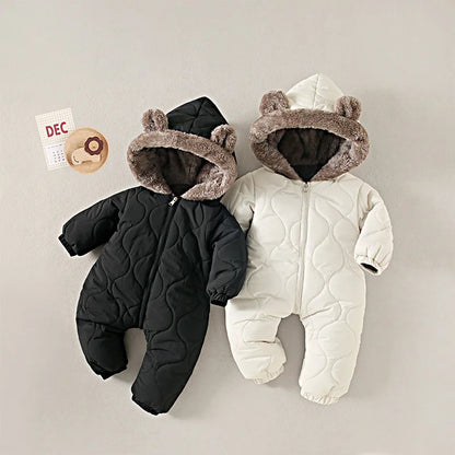 CozyBear™ Fleece Hooded Baby Boy Romper 0-2Y Shopulia