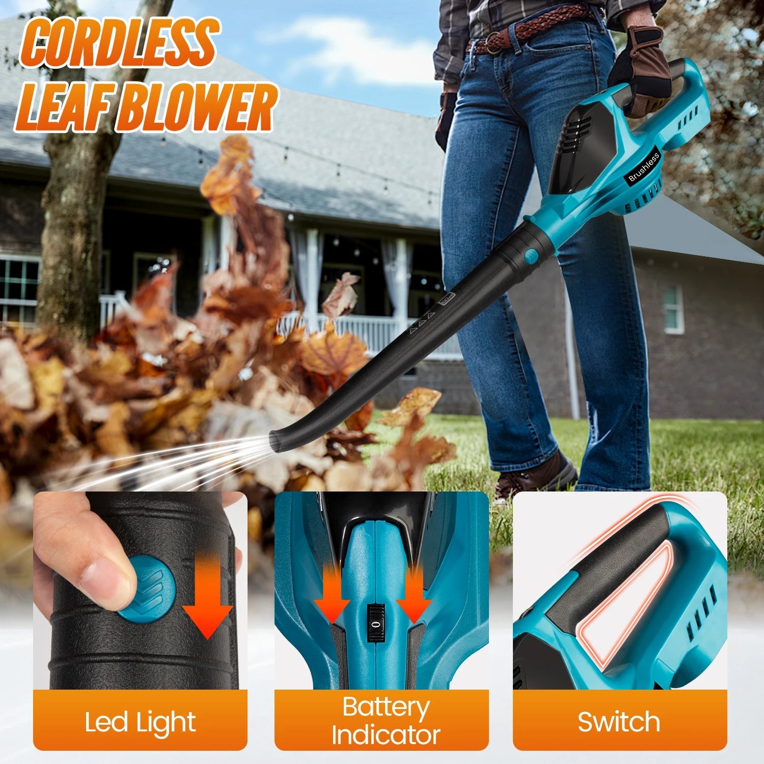BlazeAir™ Brushless Electric Leaf & Snow Blower Shopulia