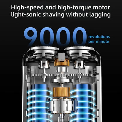 Portable Rotary Dual Ring Electric Shaver Men Travel Mini Shaver Double Floating Magnetic Blade Head Rechargeable Pocket Razors | Shopulia