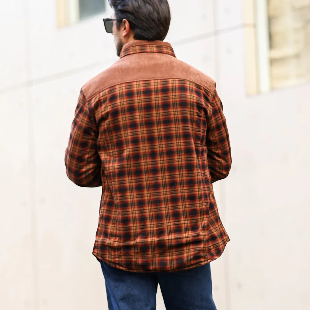 Men's Jackets Winter Windproof Warm Casual Bomber Coat Plaid Sherpa Lined Flannel Outdoor Classic Jacket Men US Size Shopulia