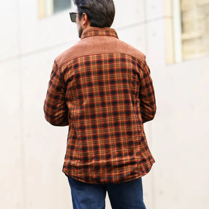 Men's Jackets Winter Windproof Warm Casual Bomber Coat Plaid Sherpa Lined Flannel Outdoor Classic Jacket Men US Size Shopulia