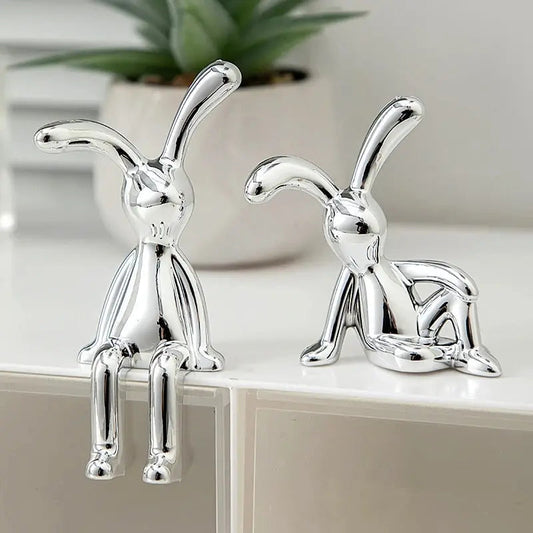 BunnyBuddy™ Long-Eared Rabbit Double Statue Shopulia