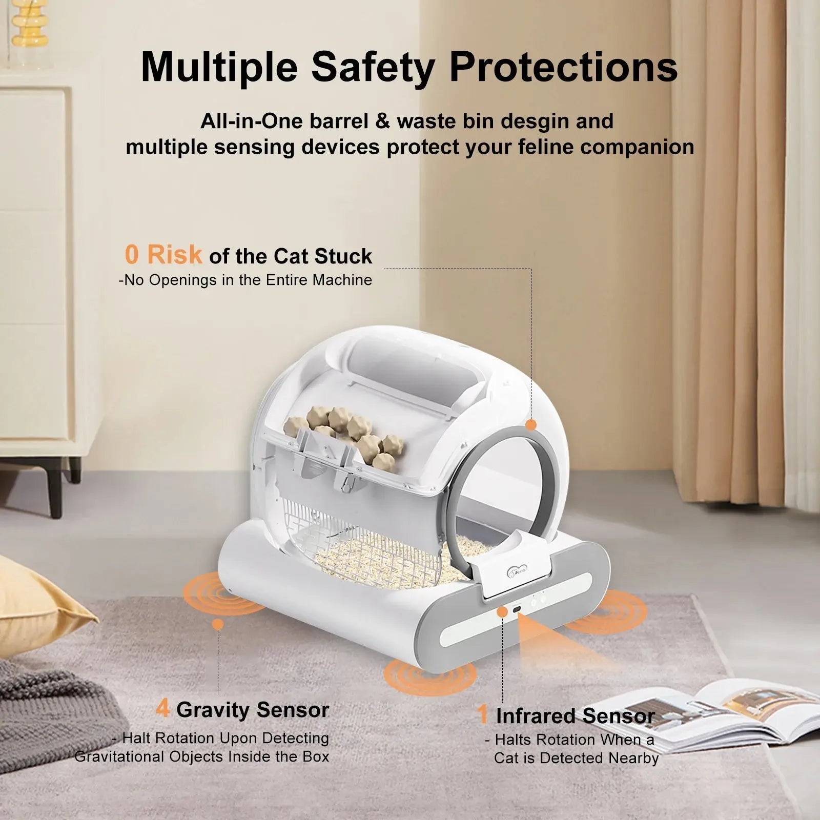 Automatic Cat Litter Box Self Cleaning with App Control | Shopulia
