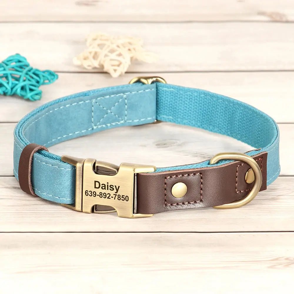 PawPrint™ Custom PU Leather Dog Collar Shopulia
