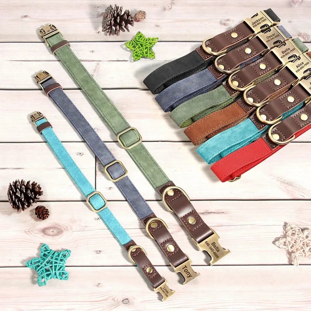 PawPrint™ Custom PU Leather Dog Collar | Shopulia