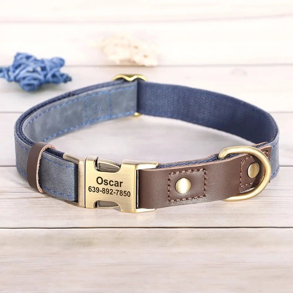 PawPrint™ Custom PU Leather Dog Collar | Shopulia