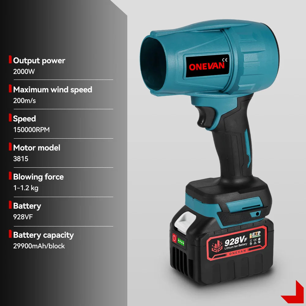 ONEVAN™ 2000W Turbo Jet Blower – Cordless Leaf, Dust & Snow Tool Shopulia