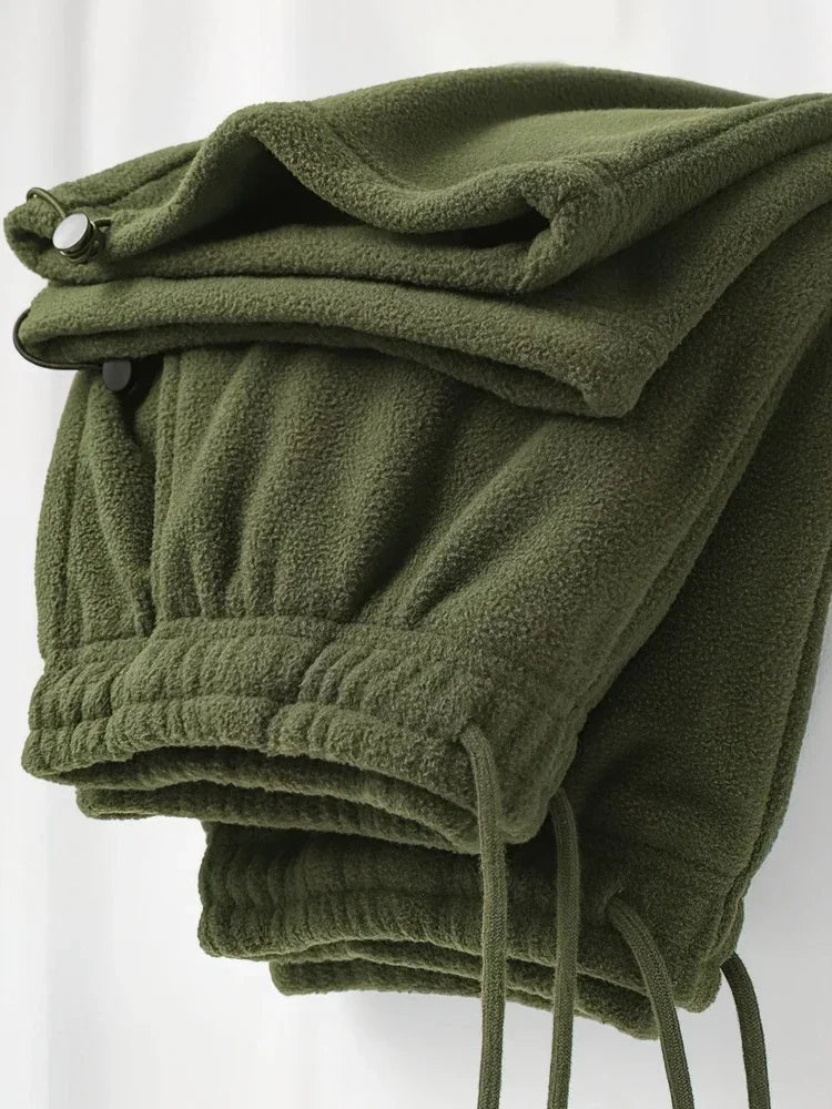 Vintage Thick Winter Casual Fleece Pants Men Wide leg Baggy Warm Sweatpants Male Drawing Jogger Pants Falls Trousers Shopulia