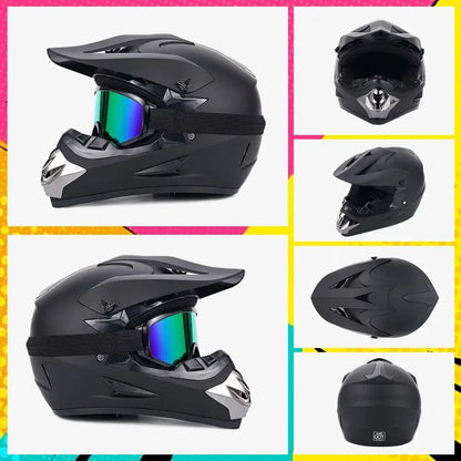 Motocross Full Face Helmet Adult Dirt Bike UTV Off-Road Helmet Goggles Gloves and Face Mask Matte Black Motorcycle Accessories | Shopulia