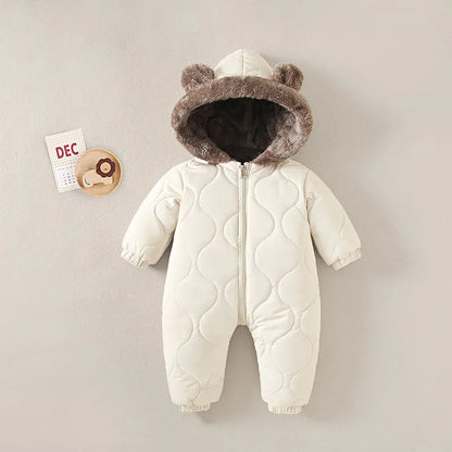 CozyBear™ Fleece Hooded Baby Boy Romper 0-2Y Shopulia