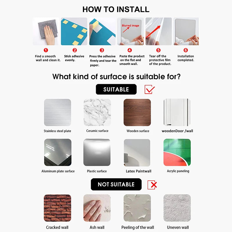 MirrorHex™ Wall Art Stickers for Home Decor Shopulia